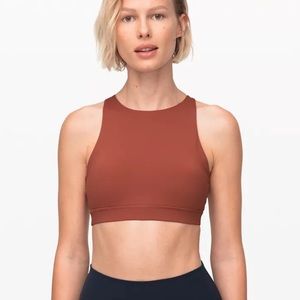Lululemon high neck energy sports bra 8 rust clay